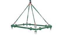 CMOD Frame and Slings rigged up to crane hook